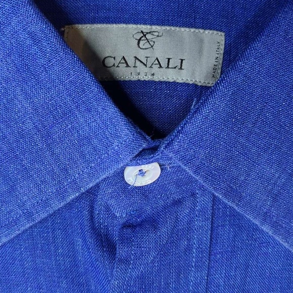 Canali Men's Classic Blue Dress Shirt - Picture 2 of 7